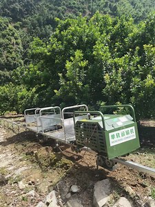 [Hot Item] Monorail Conveyor for Orchard 3.8kw 400kg Loading Capacity Gasoline Monorail Locomotive Hilly Region Mini Train Single Rail for Transport