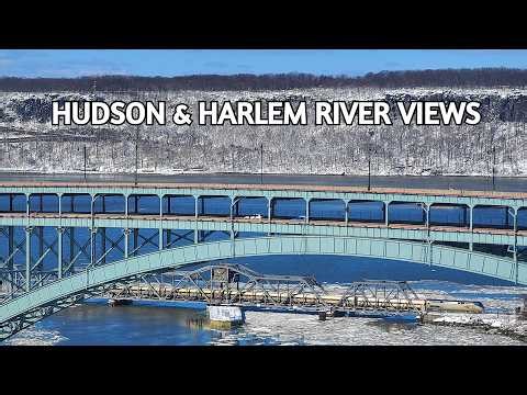 🔴NYC TRAIN CAM🚆Amtrak Along the Hudson River + City Sounds ASMR