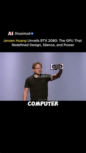 The AI Mod on Instagram: "“10 years in the making.” In August 2018, Jensen Huang introduced the NVIDIA GeForce RTX 20 Series, starting with the RTX 2080—and it wasn’t just about raw performance. FOLLOW @theaimod to learn something new every day! This was a full rethink of GPU craftsmanship: • Precision power delivery and voltage regulation • Advanced thermal design built for serious overclocking • Shockingly quiet operation—even under max load • Engineering that made the GTX 1080 Ti sound loud b