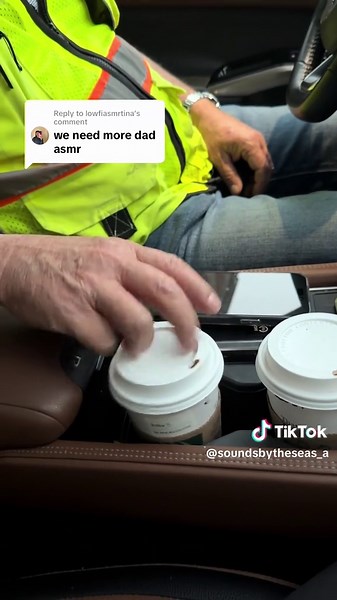 Replying to @lowfiasmrtina I’m so proud of him! #dadasmr #soundsbytheseas #coffeecupasmr #daddaughterday #hardworkwork