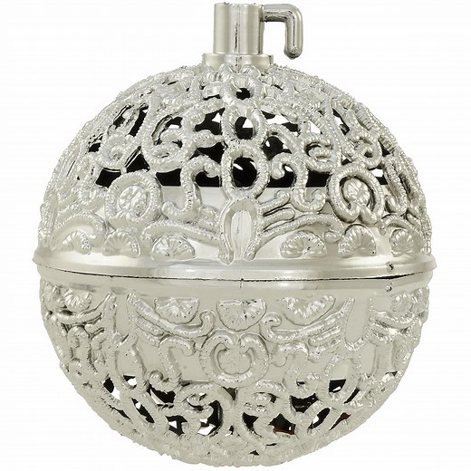 Chirping Bird Ball Silver Ornament