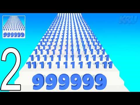 Number Run N Merge Gameplay Walkthrough Part 2 - Satisfying Merge (iOS & Android)