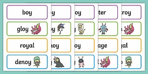 Phase 5 'oy' Flashcards Real and Nonsense Words