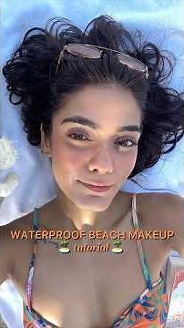WATERPROOF makeup products & tutorial 💦💖 wore this makeup to the beach& it STAYED😍 #makeup