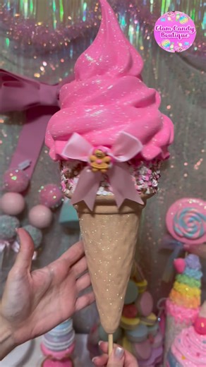844 reactions · 85 shares | Giant 3D printed ice cream #pastel #fakebake #candyland #icecream #christmas #christmasdecor #3dprintedmodels #pinkchristmas | Glam Candy Boutique | Facebook