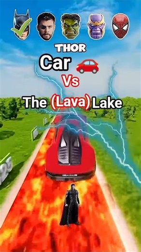 car 🚗 Vs The lake (lava)😱#edit #jump #automobile #shorts