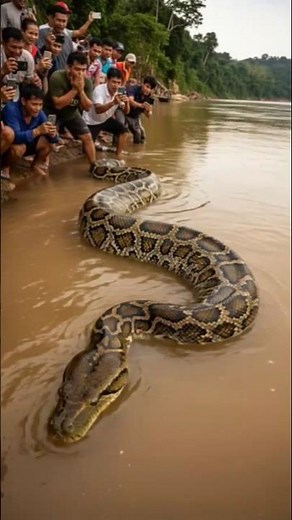Python Swims Across a River The Whole Village Watches!”‎‎ #panda #pandapro #python #piki #polycat