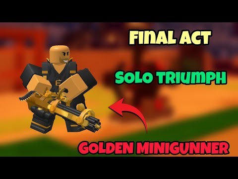 Final Act Solo Triumph with GOLDEN MINIGUNNER | Roblox Tower Defence SImulator