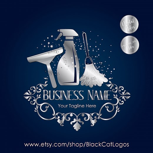 Cleaning Service Logo, Window Cleaning Logo Design, Housekeeping Logo, Gold Duster Cleaning Logo, Cleaning Business Logo, Design Washing - Etsy