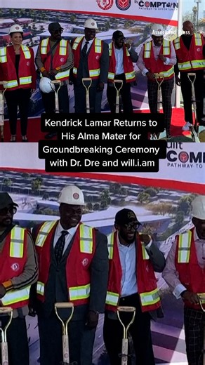 Kendrick Lamar returns to his alma mater for groundbreaking ceremony with Dr. Dre and will.i.am