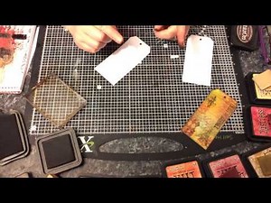 Tag tutorial using distress ink and stamps