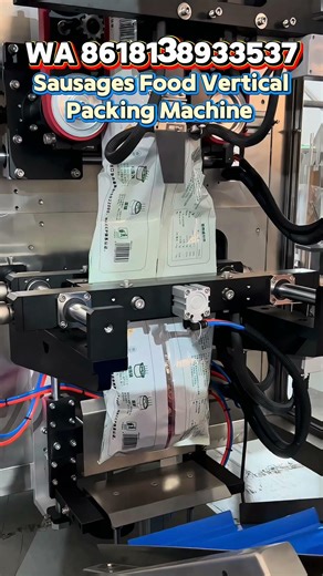 200g-1000g mini sausages packaging. Meat food vertical form fill seal packing machine. #machine