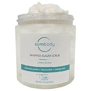 Sumbody USA Citrus Shea Sugar Body Scrub Vitamin C (9oz) Moisturizing Exfoliating Body Foot Hand Scrub Hydrating Nourishing Bath Essential Scrubs Women Teens Gift Self Care Vegan