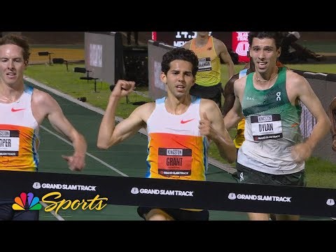 American Grant Fisher BARELY wins Grand Slam Track 5000m race in Jamaica | NBC Sports