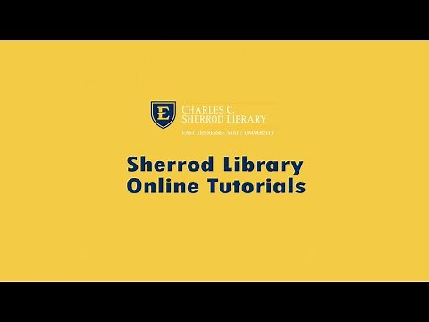 Sherrod Library Online Tutorials: Evaluating Sources