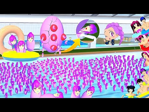 RUMI GIVES BIRTH TO 1,000 BABIES IN THE POOL 😍💜 SAKURA School Simulator