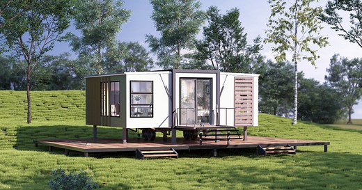 Grande S1 tiny home folds out to three times its towable size