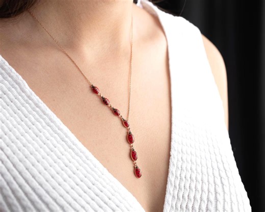 Sterling Silver Ladybug Lariat Necklace, Good Luck Charm Pendant - Etsy