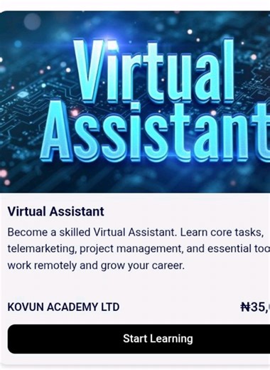 Here's a beginner friendly tech course you can start learning today VA Apply code GROWTHX and get a 20% off the price at checkout out... #kovunacademy #virtualassistant #techacademy