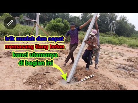 cara memasang tiang beton