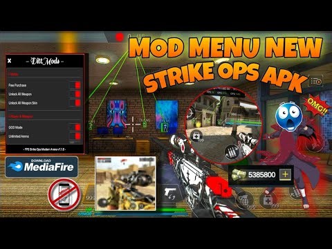 🔱MOD MENU STRIKE OPS APK V1.2.0 FPS GAMES 🎯 OFFLINE HACK BY AND GOD MOD Media file 100%😱