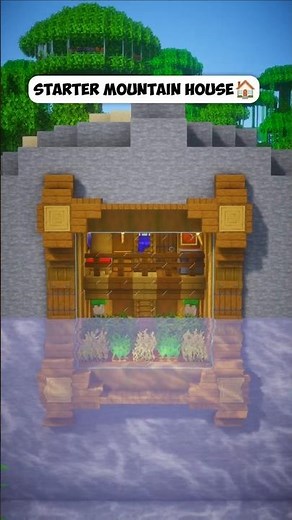 Minecraft Mountain Starter House Tutorial 🏡 How to Build #minecraft
