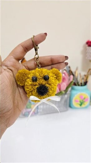 DIY Cute Bear Keychain idea 🧸✨ #shorts #handmade #diykeychain #diycrafts #viralshorts #craftideas
