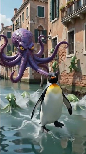 The penguins chase through Venice's canals – Penguins of Madagascar