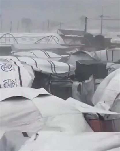Mahmoud Al Shebrawy on Instagram: "Heavy rain and strong winds hit Gaza. People’s tents are being torn apart by the wind Don’t forget Gaza."