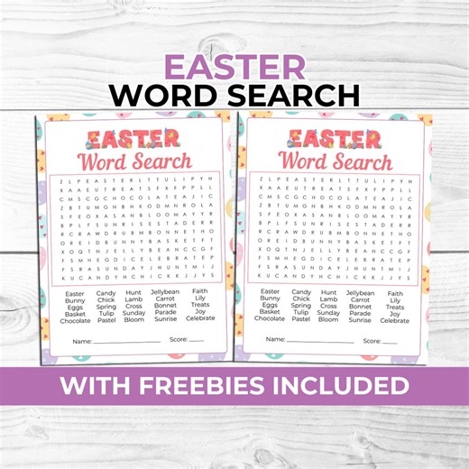 Easter Word Search Game Printable for Kids & Adults | Easter Party Game for Families, Church Groups and Classrooms With Left Right Game - Etsy
