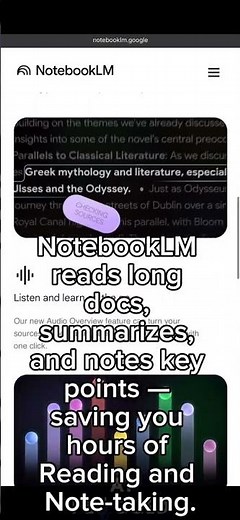 NotebookLM — Turn Docs Into Easy Notes 🧠 #ai #research #aitools #notebooklm #study #productivity