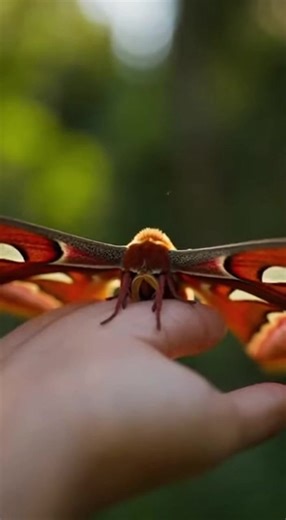 The Atlas moth, one of the largest moth species on Earth, has evolved a remarkable survival strategy: wing tips that closely resemble snake heads. When threatened, the moth drops its wings and twists them, creating the illusion of a coiled snake ready to strike—enough to scare away birds and small mammals. This is a classic example of Batesian mimicry, where a harmless species imitates a dangerous one. Despite their massive size and dramatic appearance, Atlas moths lack any venom or physical def