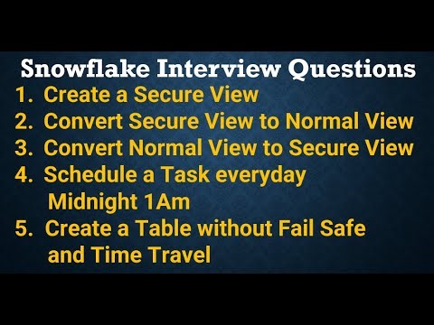 Snowflake Interview Questions and Answers for Experienced