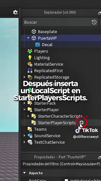 ¡Puerta VIP para tu juego en ROBLOX! 👑 #fyp #robloxstudio #roblox #robloxdev #robloxtutorial