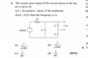 The steady-state output of the circuit shown in the figure is g... | Filo