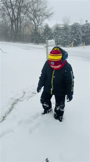 Beautiful snowfall in Chicago
