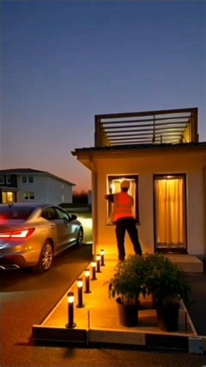 Modern Smart Home Lighting Setup at Night ✨ | Luxury Small House Exterior Design USA #ModernHome #Sm