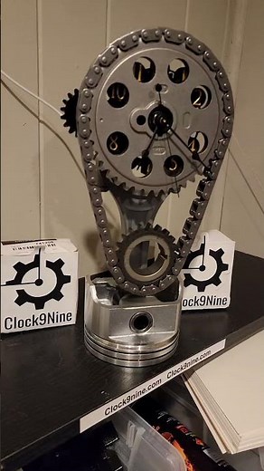 Ford 302 Timing Chain Clock, Motorized, Rotating