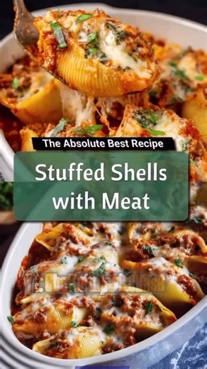 How to Make Stuffed Shells with Meat Ingredients: Ingredients • 20 large pasta shells • 1lb (450g) ground beef (or a mix of beef and pork) • 1 small onion, finely chopped • 2 cloves garlic, minced • 1 (24 oz) jar marinara or tomato pasta sauce • 1 cup ricotta cheese • 1 cup shredded mozzarella cheese, divided • ½ cup grated Parmesan cheese • 1 large egg • ¼ cup fresh parsley, chopped (plus extra for garnish) • ¼ cup fresh basil, chopped (optional) • 1 tsp dried Italian seasoning • Salt and peppe