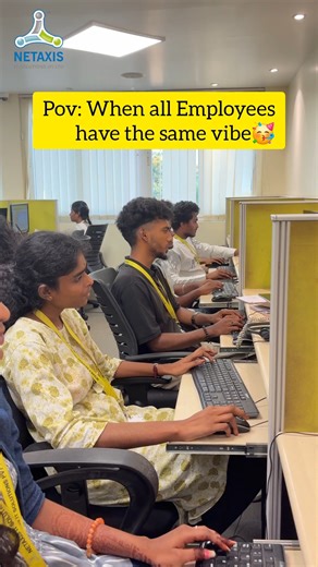 Netaxis IT Solutions on Instagram: "When all Employees have the same vibe | Netaxis IT Solutions https://youtube.com/shorts/UcK0YlPMggU?feature=share #netaxis #chennai #tamilreels #itcompanies #itindustry #itcompanyindia #team #teammates #reels #vibeatoffice #worktimefun"
