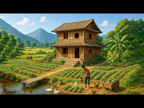 TIMELAPSE: Orphan Boy Building Fence Around New Barn House As He Begins Farming Life In Countryside