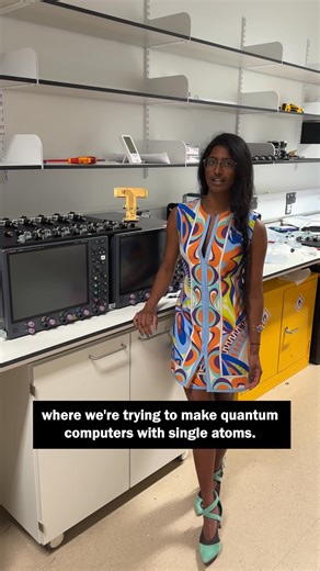 How do you trap a single atom? 🤯 Yash, an ion trap physicist at the National Quantum Computing Centre (NQCC), shows how lasers, electronics, and a little chalk can create the building blocks of quantum computers - machines that could tackle some of the world’s most complex problems. 🖥️ 💡 Don’t miss our series for more insights from industry experts of the miniverse! Learn more: iop.org/TinyAdventure #MimisTinyAdventure #QuantumComputers | Institute of Physics