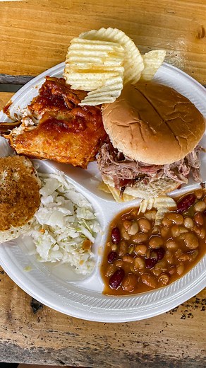 @sims_country_bbq is one of the most surprising restaurants we’ve found in North Carolina. It looks like an old abandoned shack but is actually an old school bbq restaurant that opened in the 70s. Would yall dine here? We did and enjoyed it 👀 #nctravel #travelfamily #southernfood #foodies #northcarolina #granitefallsnc #hickorync #ncbbq | NC Eat & Play