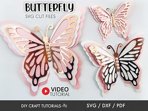 Butterfly SVG, 3D Butterfly Svg, Butterfly Template, Commercial Use, Printable Butterflies, Butterfly Wall Decor, Dxf, Pdf, But-01 - Etsy