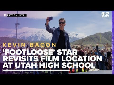 Kevin Bacon greets students, fans at Payson High School where 'Footloose' was filmed