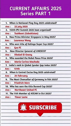 Current Affairs 2025 | Important current affairs | latest current affairs | daily current affairs |