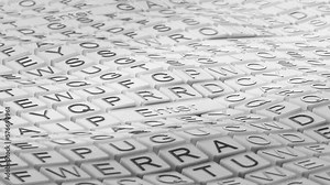 3d Video seamless looping 4k bg. Keyboard keys move on waves internet. Enter button in the center. White keys with black letters. Concept idea, work, web, network, freelance, media, business, chatting Stock Video