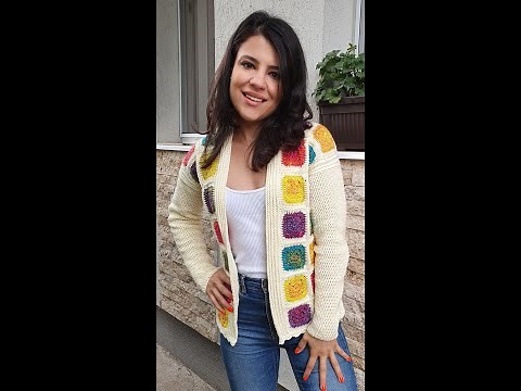 Crochet jacket with granny squares