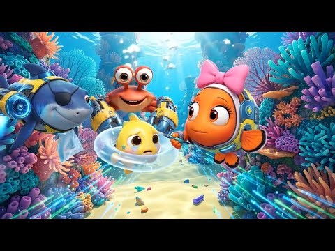 The Trash Vortex Attack 🐟♻️ Ocean Guardians vs Plastic Pollution | 3D Kids Animation
