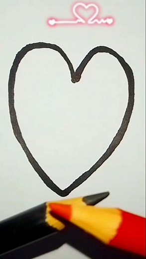 Cute Heart Drawing | Easy Colored Heart Sketch for Beginners #shorts